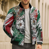 Personalized Mexico Football Ganadores Bomber Puffer Jacket Aztec Jaguar Cultural Heritage Soccer Art