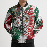 Personalized Mexico Football Ganadores Bomber Puffer Jacket Aztec Jaguar Cultural Heritage Soccer Art