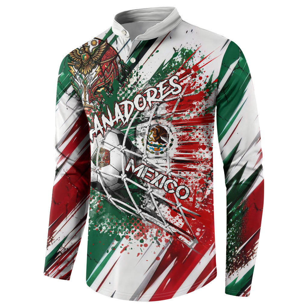 Personalized Mexico Football Ganadores Button Sweatshirt Aztec Jaguar Cultural Heritage Soccer Art