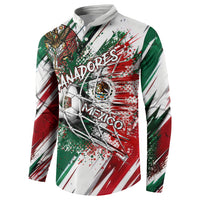 Personalized Mexico Football Ganadores Button Sweatshirt Aztec Jaguar Cultural Heritage Soccer Art