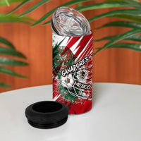 Personalized Mexico Football Ganadores 4 in 1 Can Cooler Tumbler Aztec Jaguar Cultural Heritage Soccer Art