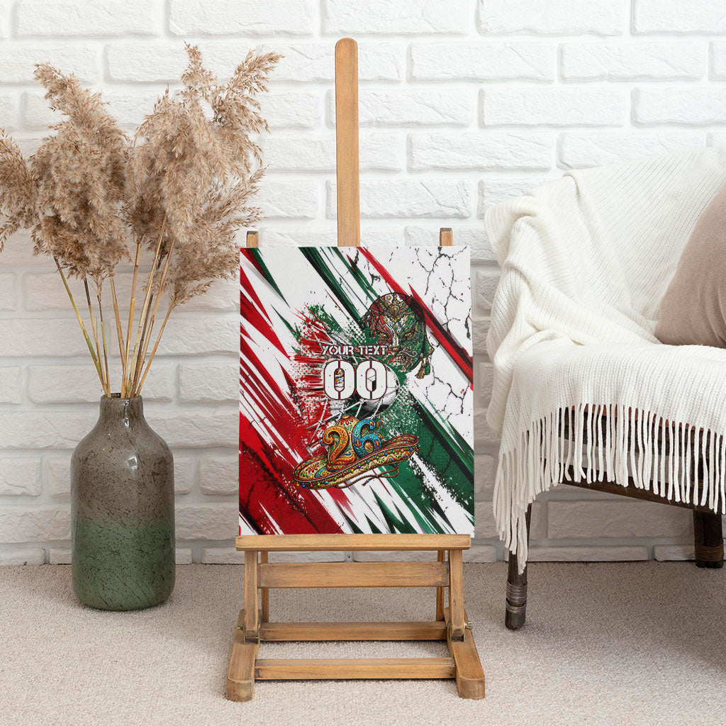 Personalized Mexico Football Ganadores Canvas Wall Art Aztec Jaguar Cultural Heritage Soccer Art