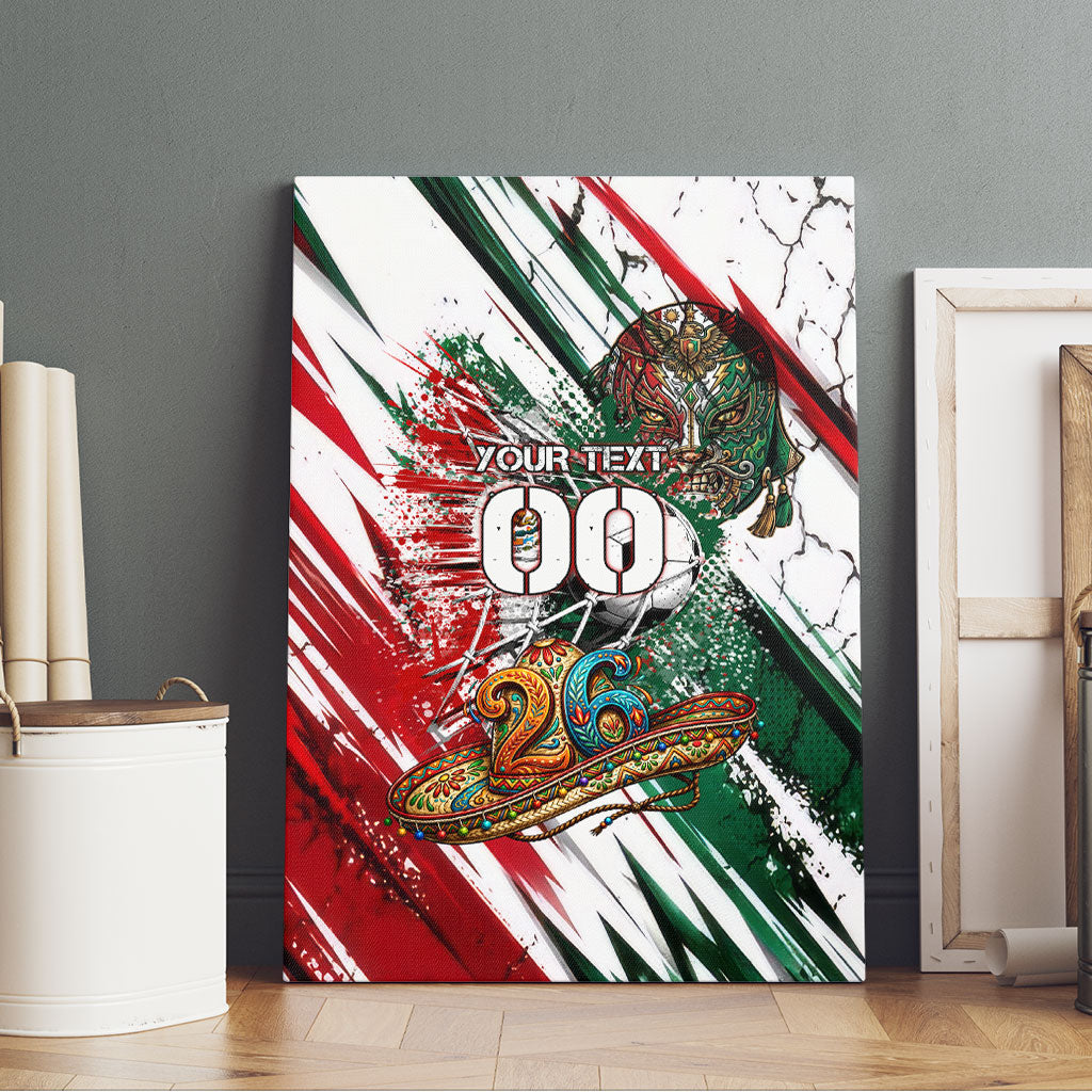 Personalized Mexico Football Ganadores Canvas Wall Art Aztec Jaguar Cultural Heritage Soccer Art