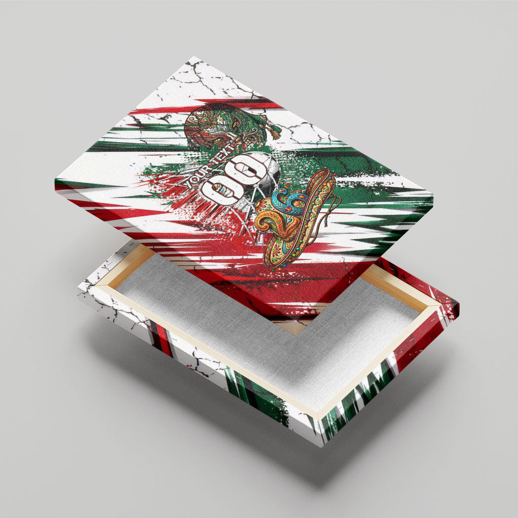 Personalized Mexico Football Ganadores Canvas Wall Art Aztec Jaguar Cultural Heritage Soccer Art