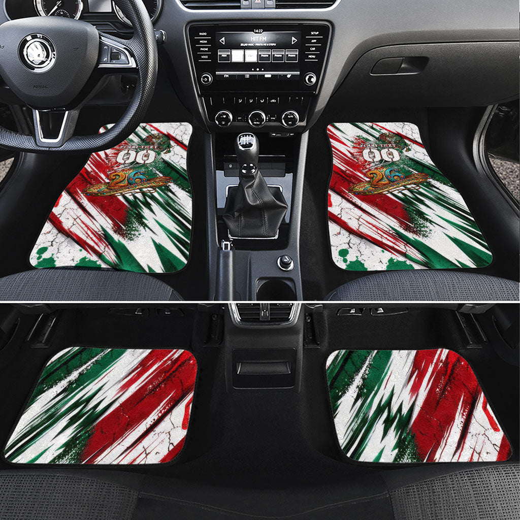 Personalized Mexico Football Ganadores Car Mats Aztec Jaguar Cultural Heritage Soccer Art