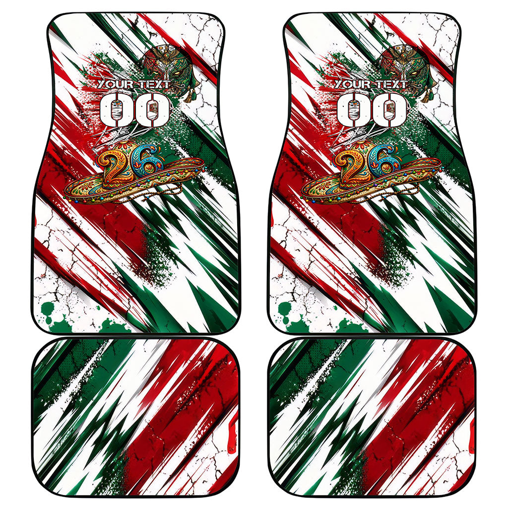 Personalized Mexico Football Ganadores Car Mats Aztec Jaguar Cultural Heritage Soccer Art