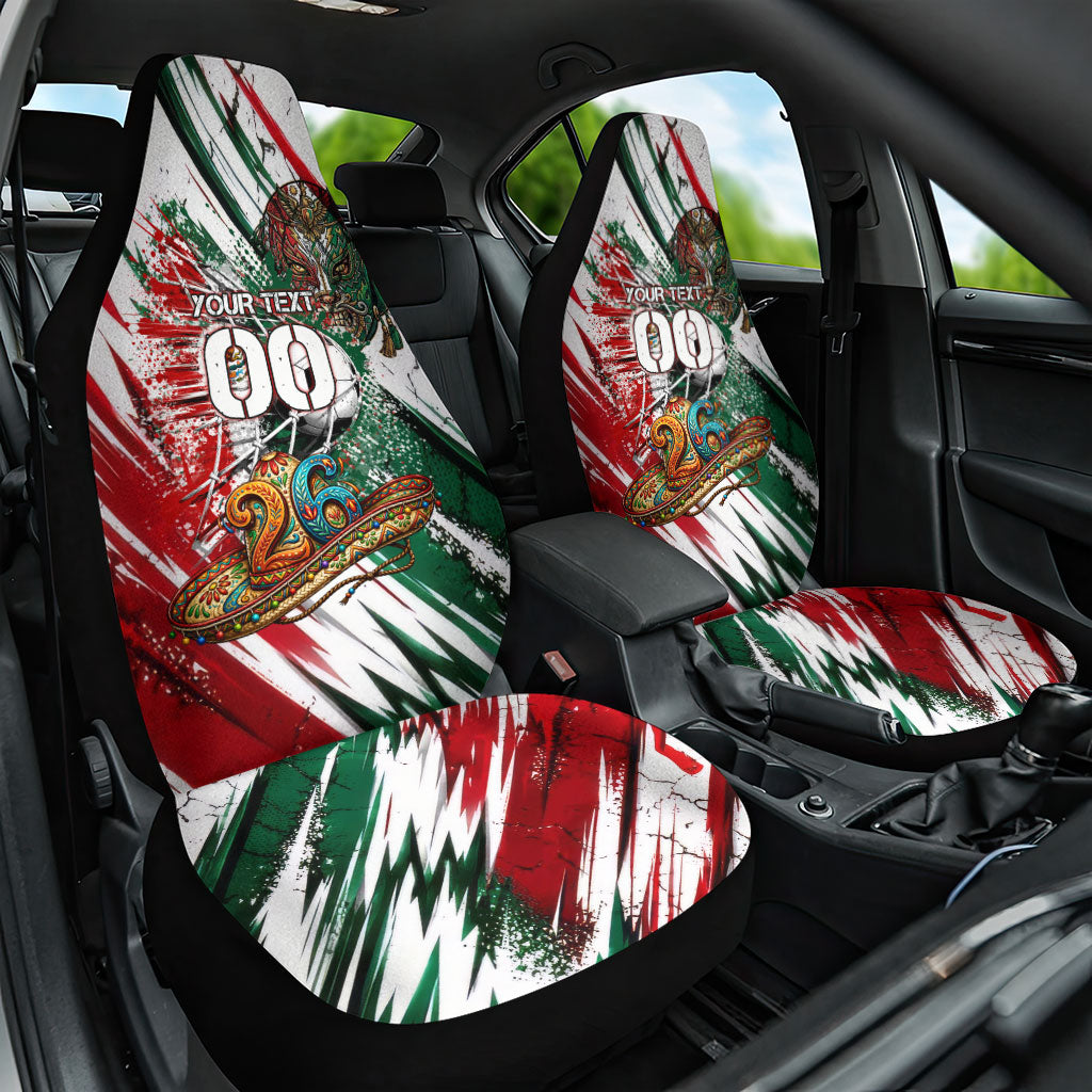 Personalized Mexico Football Ganadores Car Seat Cover Aztec Jaguar Cultural Heritage Soccer Art
