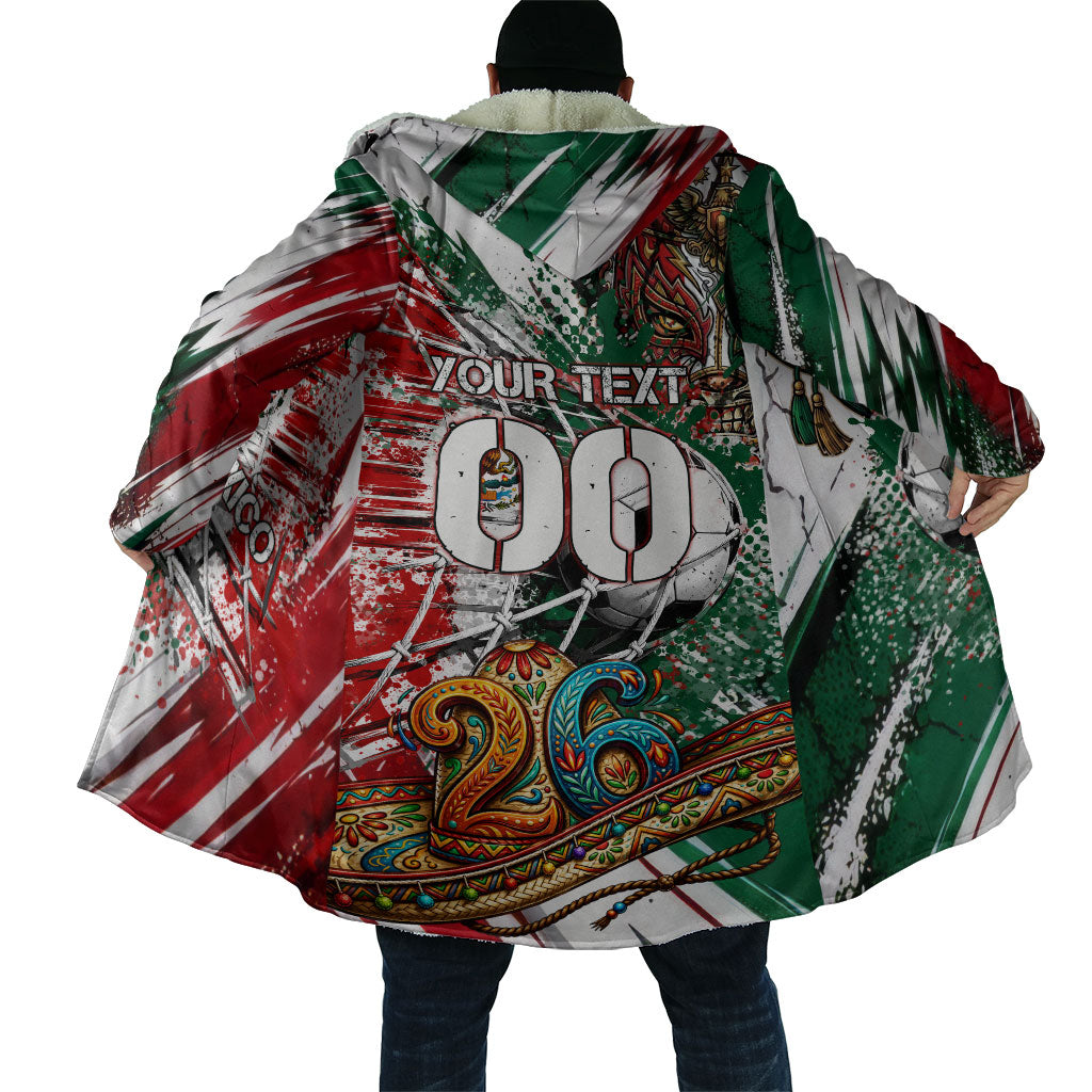 Personalized Mexico Football Ganadores Cloak Aztec Jaguar Cultural Heritage Soccer Art