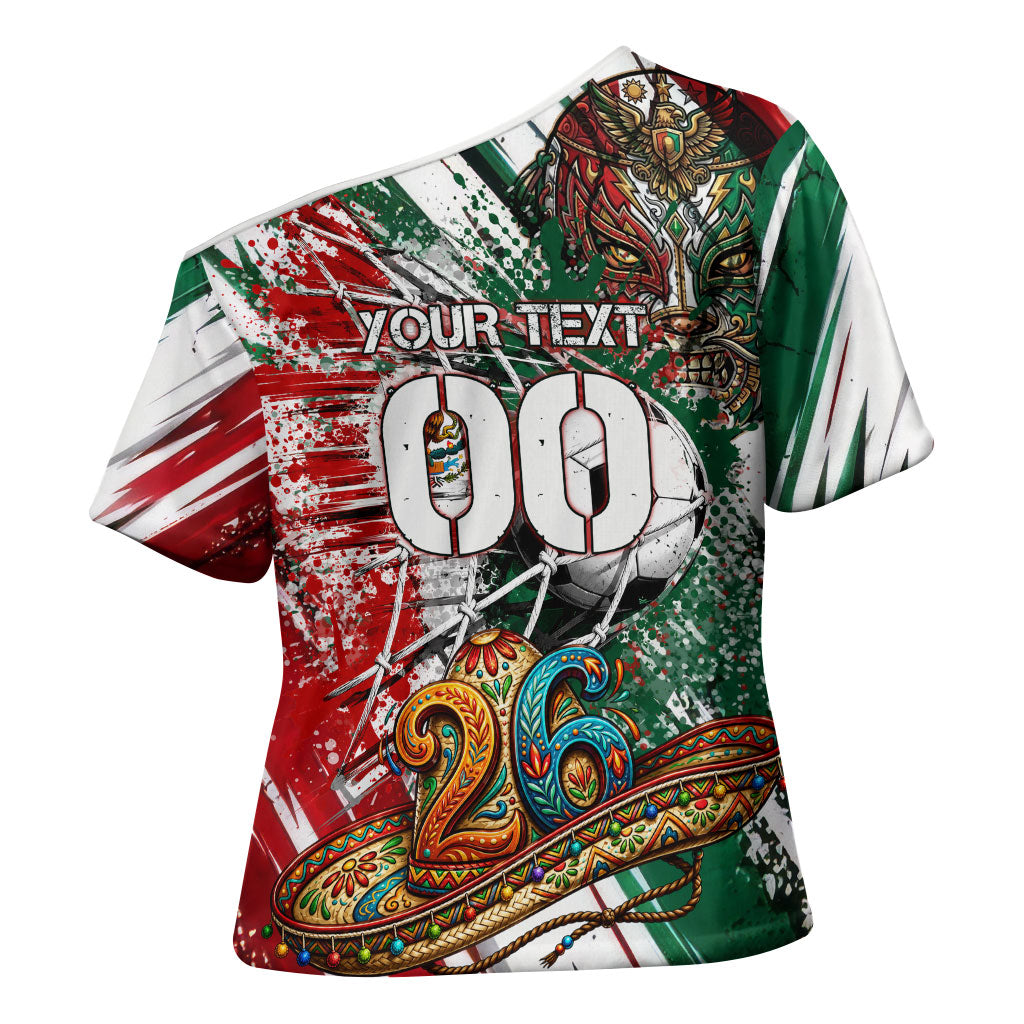Personalized Mexico Football Ganadores Cross Shoulder Shirt Aztec Jaguar Cultural Heritage Soccer Art