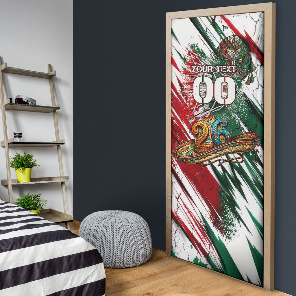 Personalized Mexico Football Ganadores Door Cover Aztec Jaguar Cultural Heritage Soccer Art