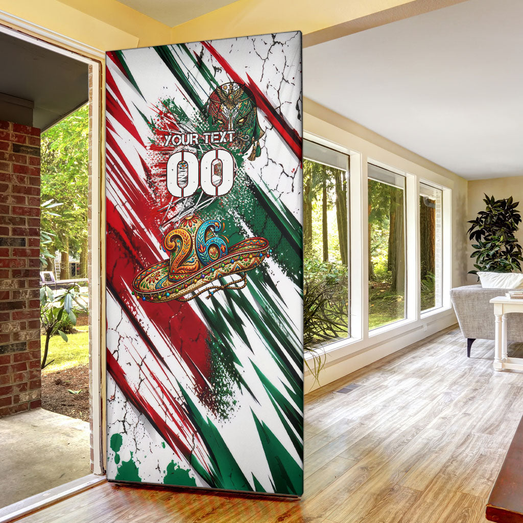 Personalized Mexico Football Ganadores Door Cover Aztec Jaguar Cultural Heritage Soccer Art