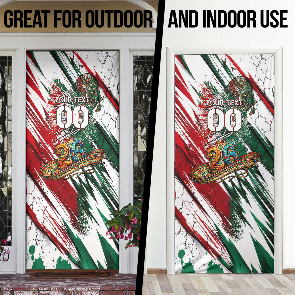 Personalized Mexico Football Ganadores Door Cover Aztec Jaguar Cultural Heritage Soccer Art