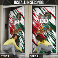 Personalized Mexico Football Ganadores Door Cover Aztec Jaguar Cultural Heritage Soccer Art