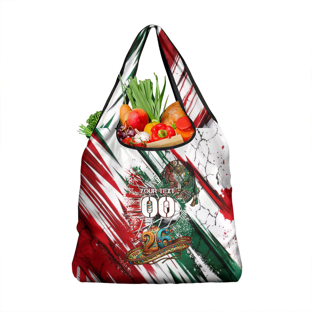 Personalized Mexico Football Ganadores Grocery Bag Aztec Jaguar Cultural Heritage Soccer Art