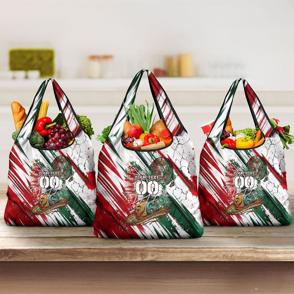 Personalized Mexico Football Ganadores Grocery Bag Aztec Jaguar Cultural Heritage Soccer Art