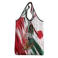 Personalized Mexico Football Ganadores Grocery Bag Aztec Jaguar Cultural Heritage Soccer Art