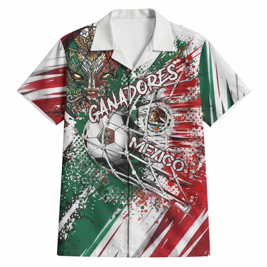 Personalized Mexico Football Ganadores Hawaiian Shirt Aztec Jaguar Cultural Heritage Soccer Art