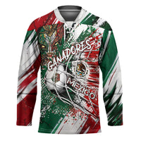 Personalized Mexico Football Ganadores Hockey Jersey Aztec Jaguar Cultural Heritage Soccer Art