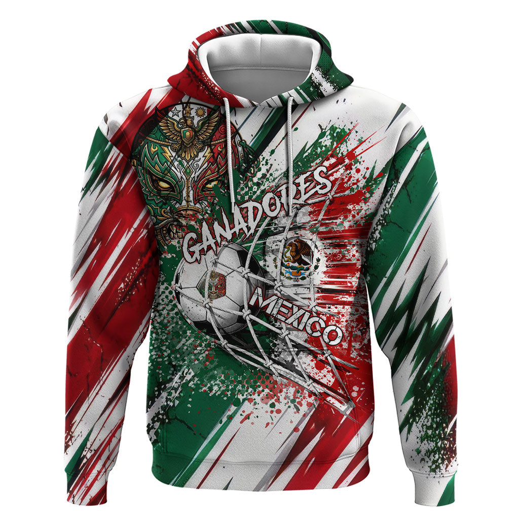 Personalized Mexico Football Ganadores Hoodie Aztec Jaguar Cultural Heritage Soccer Art