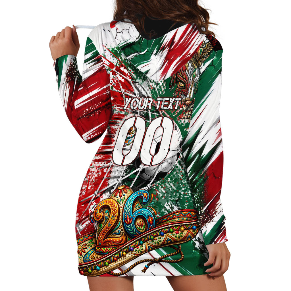 Personalized Mexico Football Ganadores Hoodie Dress Aztec Jaguar Cultural Heritage Soccer Art