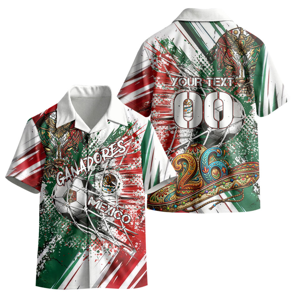 Personalized Mexico Football Ganadores Kid Hawaiian Shirt Aztec Jaguar Cultural Heritage Soccer Art