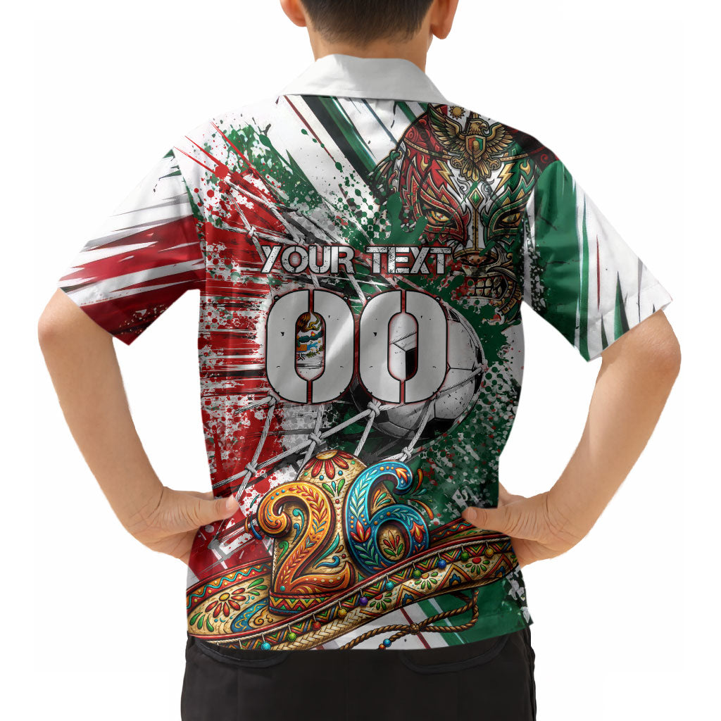 Personalized Mexico Football Ganadores Kid Hawaiian Shirt Aztec Jaguar Cultural Heritage Soccer Art