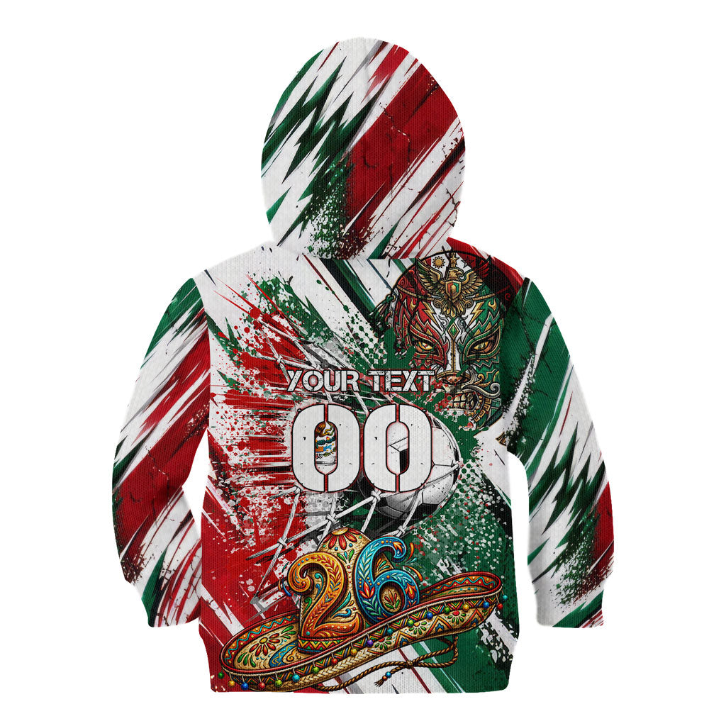 Personalized Mexico Football Ganadores Kid Hoodie Aztec Jaguar Cultural Heritage Soccer Art