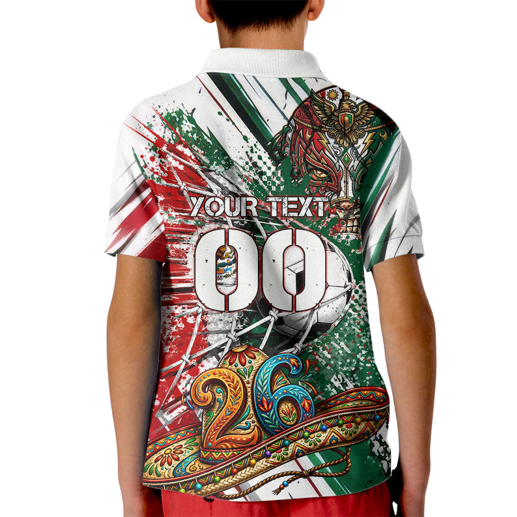 Personalized Mexico Football Ganadores Kid Polo Shirt Aztec Jaguar Cultural Heritage Soccer Art