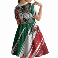 Personalized Mexico Football Ganadores Kid Short Sleeve Dress Aztec Jaguar Cultural Heritage Soccer Art