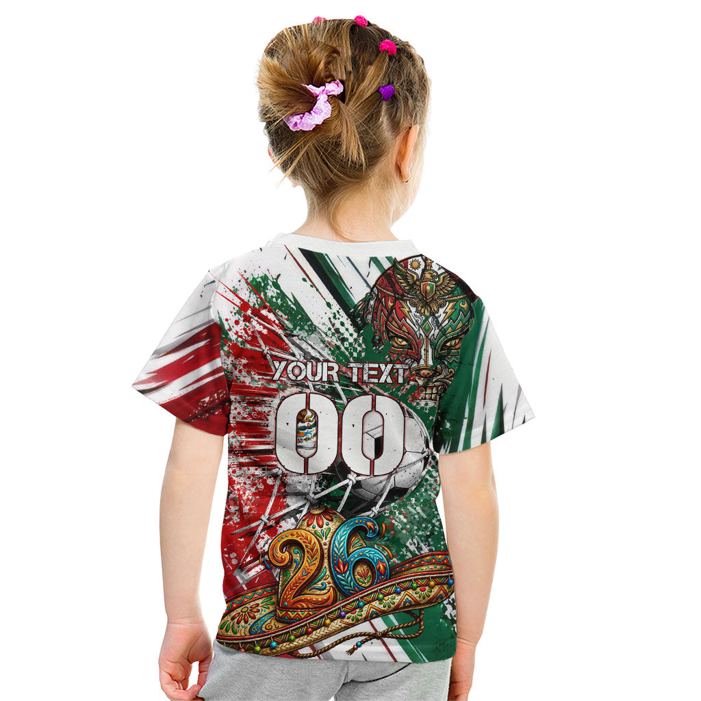Personalized Mexico Football Ganadores Kid T Shirt Aztec Jaguar Cultural Heritage Soccer Art