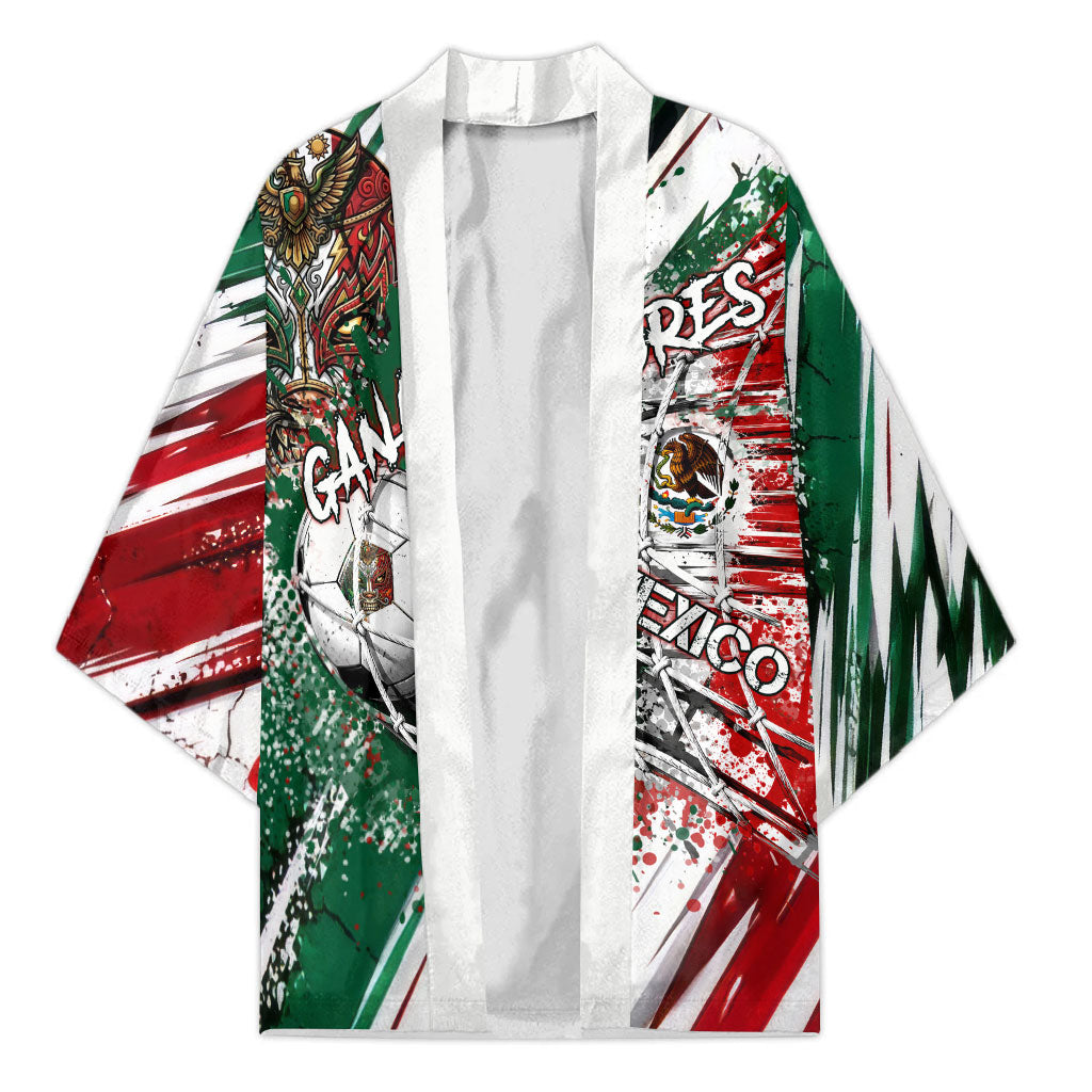 Personalized Mexico Football Ganadores Kimono Aztec Jaguar Cultural Heritage Soccer Art