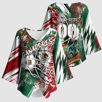 Personalized Mexico Football Ganadores Kimono Sleeve Blouse Aztec Jaguar Cultural Heritage Soccer Art