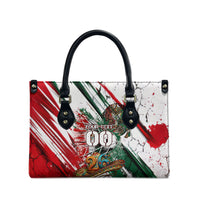 Personalized Mexico Football Ganadores Leather Bag Aztec Jaguar Cultural Heritage Soccer Art