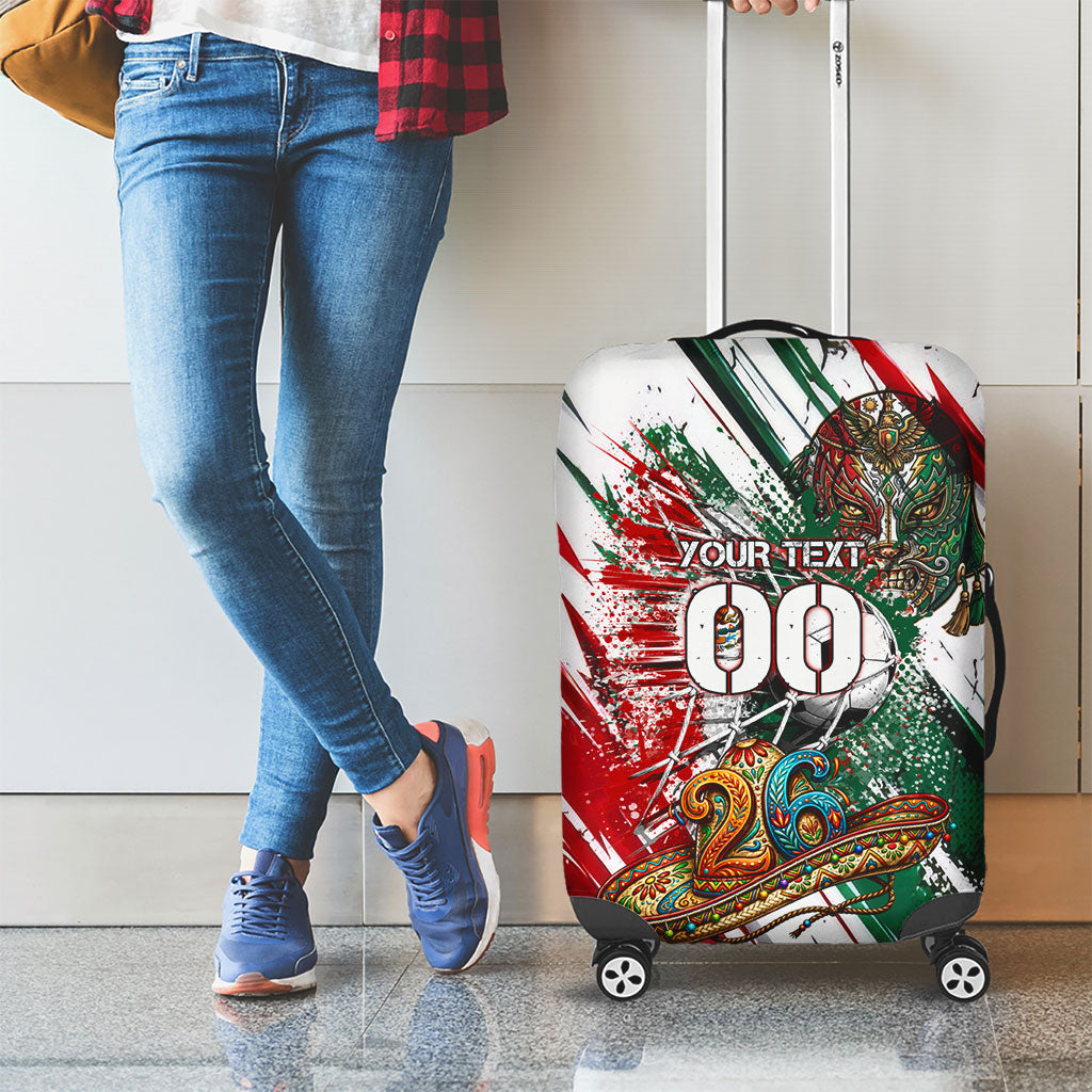 Personalized Mexico Football Ganadores Luggage Cover Aztec Jaguar Cultural Heritage Soccer Art