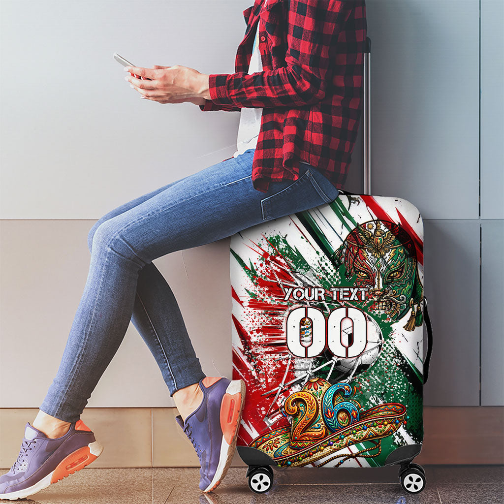 Personalized Mexico Football Ganadores Luggage Cover Aztec Jaguar Cultural Heritage Soccer Art