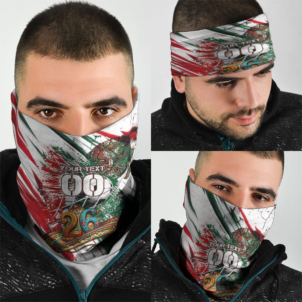 Personalized Mexico Football Ganadores Neck Gaiter Aztec Jaguar Cultural Heritage Soccer Art