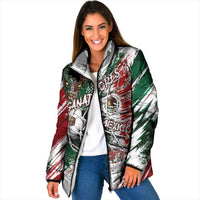 Personalized Mexico Football Ganadores Padded Jacket Aztec Jaguar Cultural Heritage Soccer Art