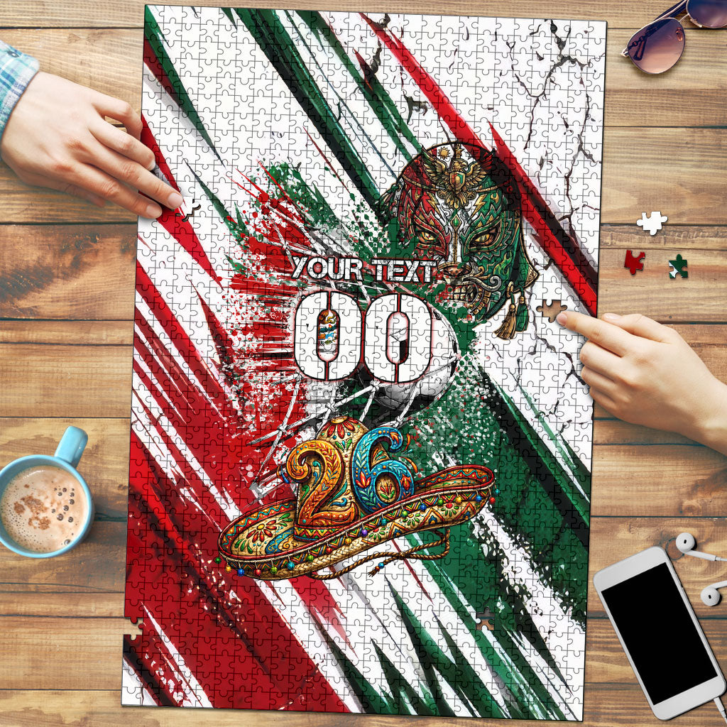 Personalized Mexico Football Ganadores Puzzle Aztec Jaguar Cultural Heritage Soccer Art