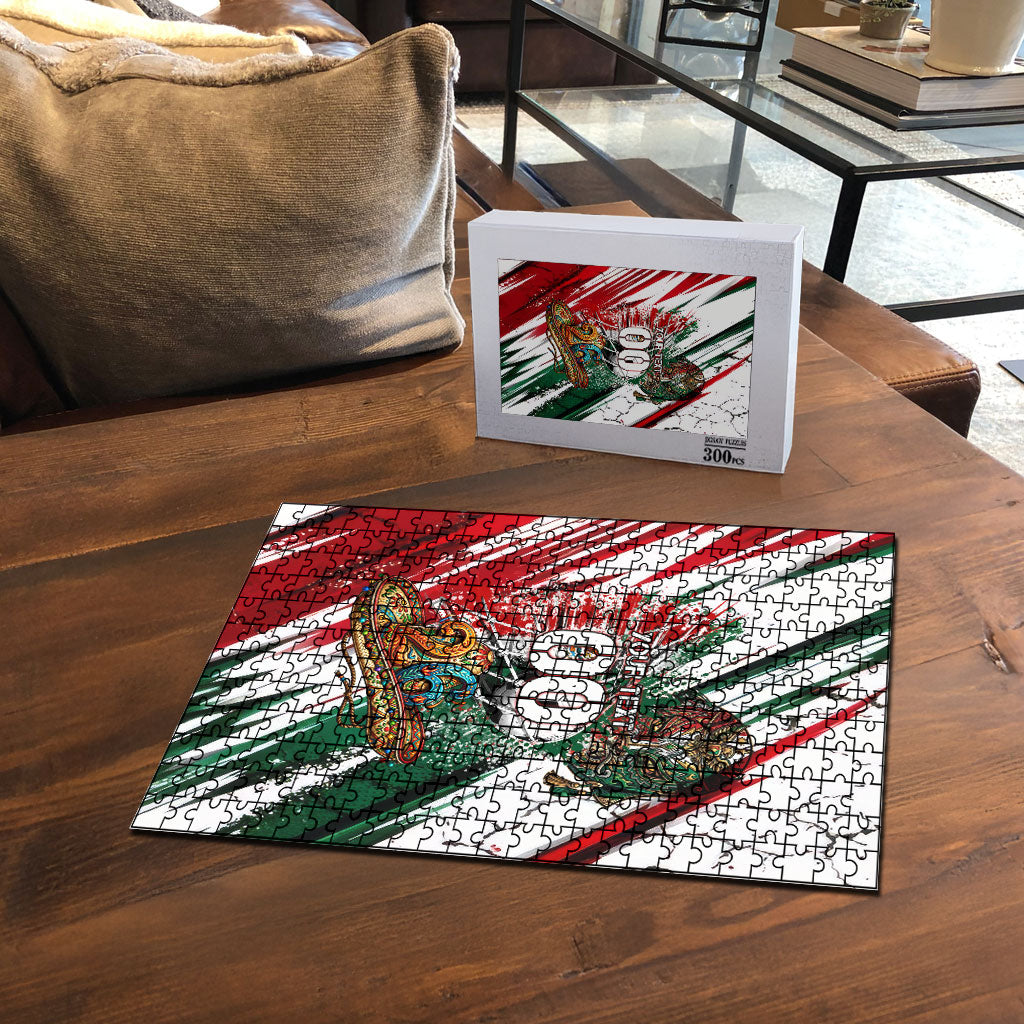Personalized Mexico Football Ganadores Puzzle Aztec Jaguar Cultural Heritage Soccer Art