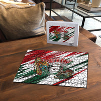 Personalized Mexico Football Ganadores Puzzle Aztec Jaguar Cultural Heritage Soccer Art