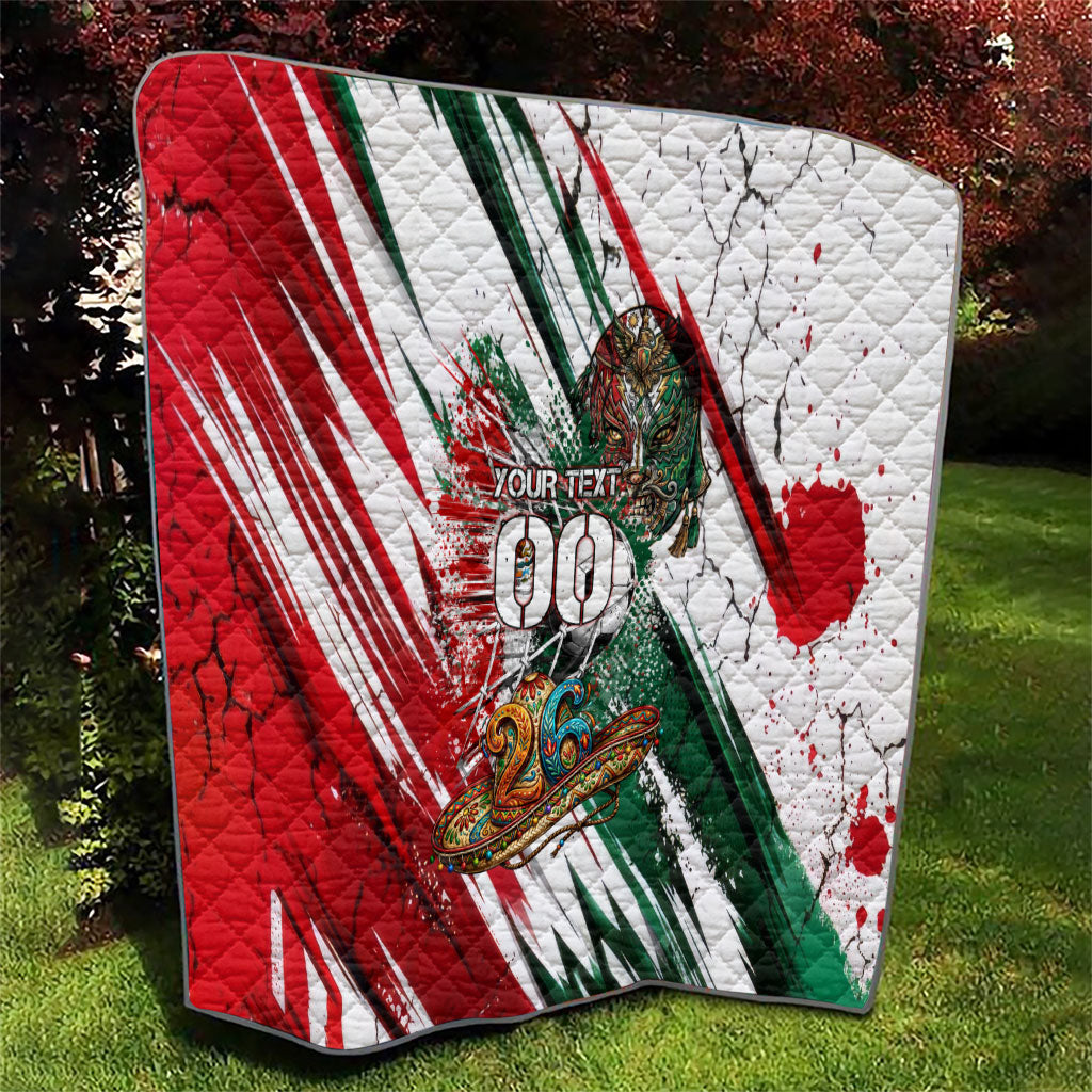 Personalized Mexico Football Ganadores Quilt Aztec Jaguar Cultural Heritage Soccer Art