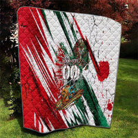 Personalized Mexico Football Ganadores Quilt Aztec Jaguar Cultural Heritage Soccer Art