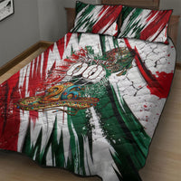 Personalized Mexico Football Ganadores Quilt Bed Set Aztec Jaguar Cultural Heritage Soccer Art