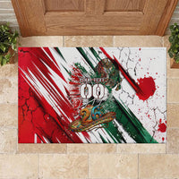Personalized Mexico Football Ganadores Rubber Doormat Aztec Jaguar Cultural Heritage Soccer Art