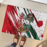 Personalized Mexico Football Ganadores Rubber Doormat Aztec Jaguar Cultural Heritage Soccer Art