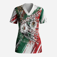 Personalized Mexico Football Ganadores Scrub Top Aztec Jaguar Cultural Heritage Soccer Art