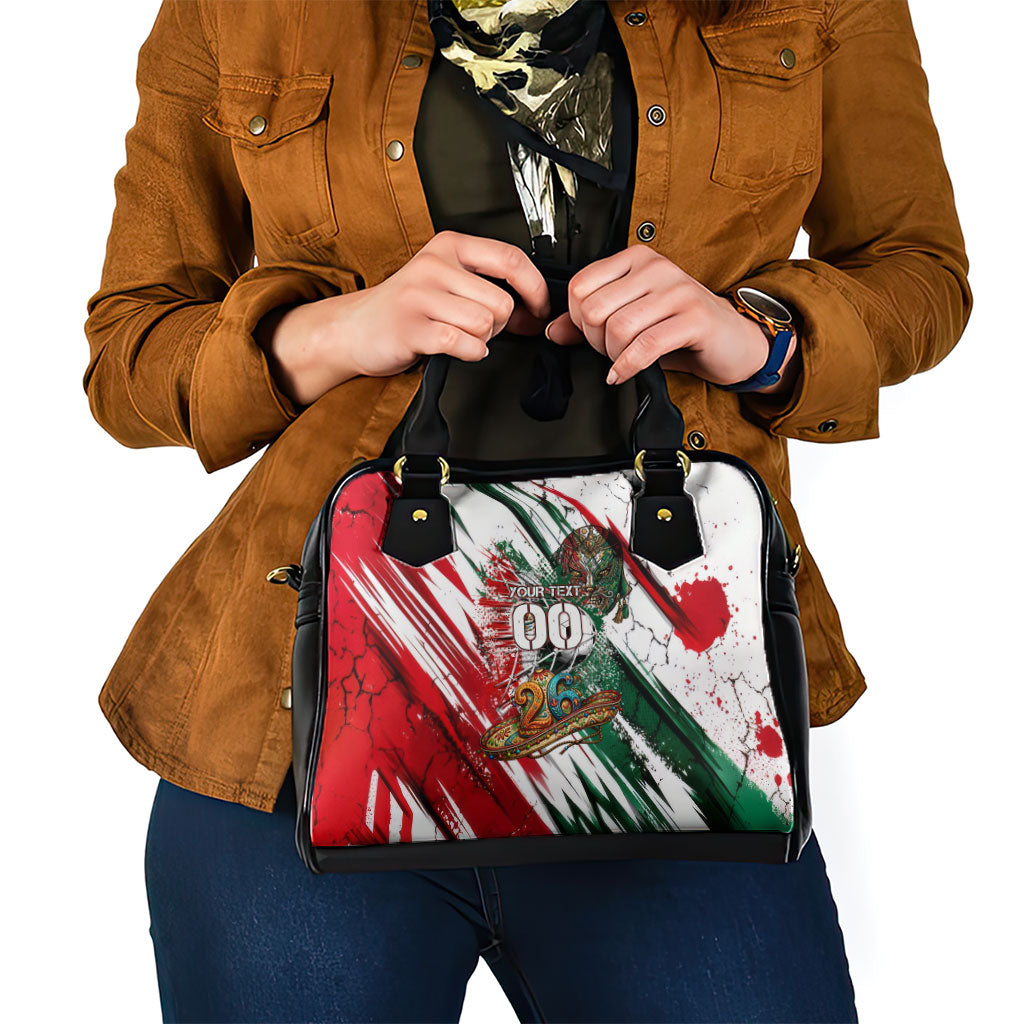 Personalized Mexico Football Ganadores Shoulder Handbag Aztec Jaguar Cultural Heritage Soccer Art