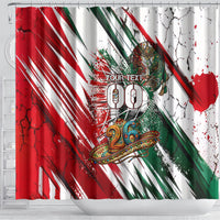 Personalized Mexico Football Ganadores Shower Curtain Aztec Jaguar Cultural Heritage Soccer Art