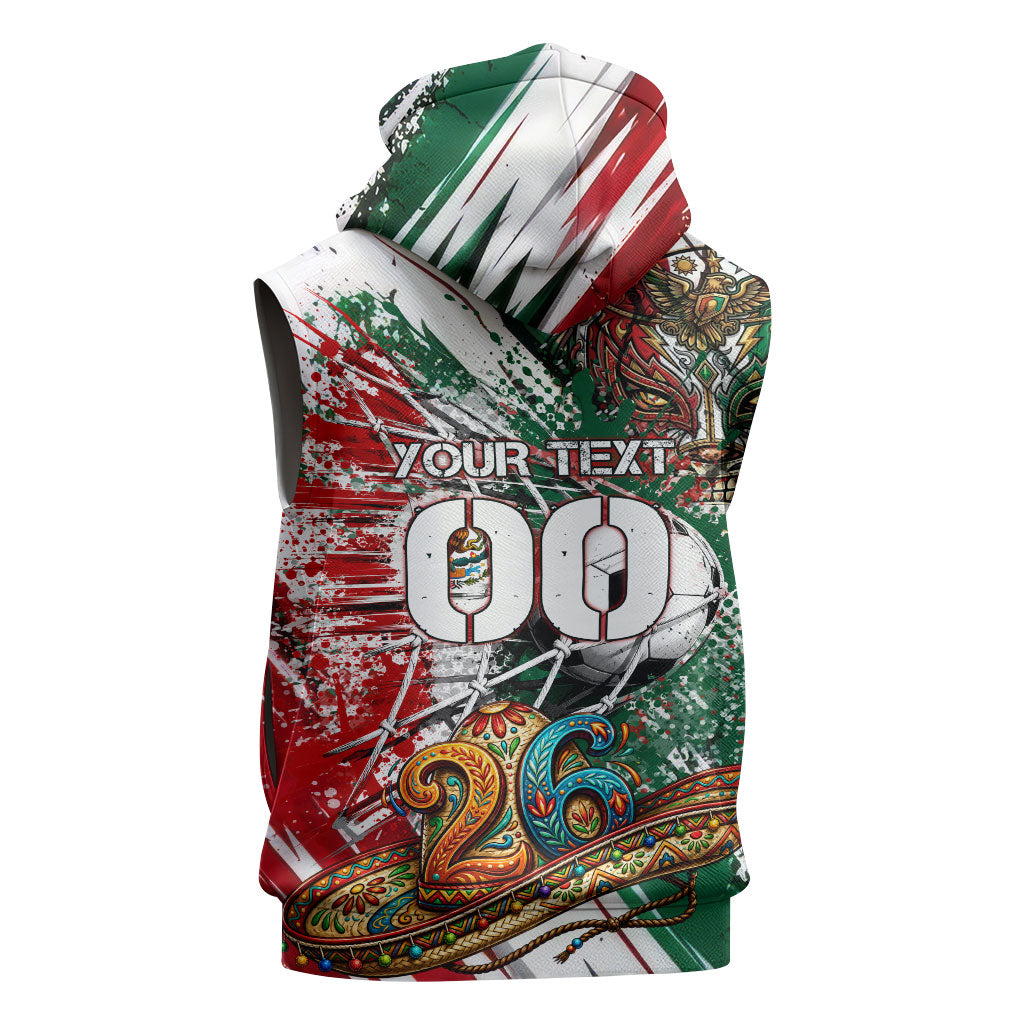 Personalized Mexico Football Ganadores Sleeveless Hoodie Aztec Jaguar Cultural Heritage Soccer Art