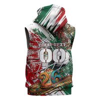 Personalized Mexico Football Ganadores Sleeveless Hoodie Aztec Jaguar Cultural Heritage Soccer Art